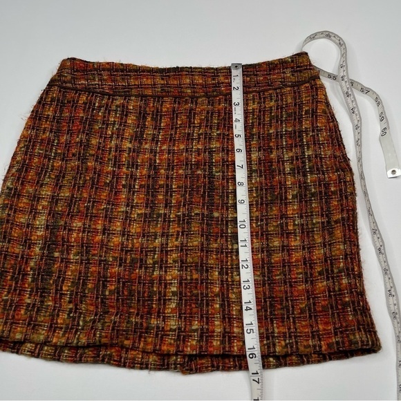 Outback Red Skirt Tweed Orange Plaid Schoolgirl Library Academia Fall Office - Picture 8 of 12